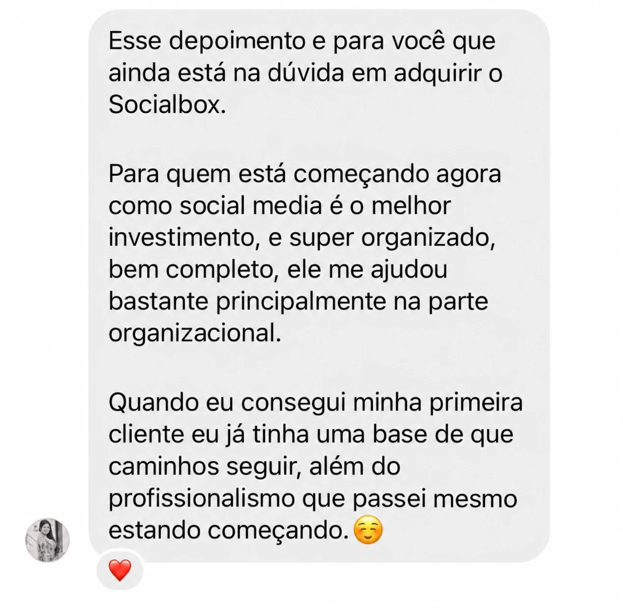 Depoimento: para quem está começando como social media é o melhor investimento, super organizado e completo