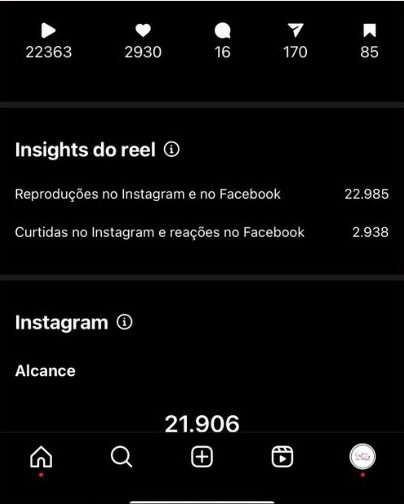 Print: reels com 22 mil reproduções